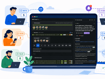 Flat illustration of asynchronous Planning Poker in Jira
